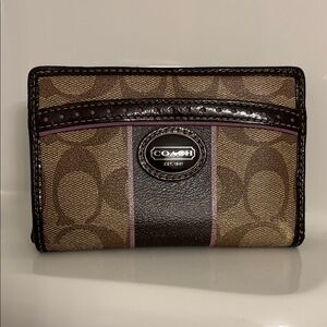 Coach Tan and Pink Signature Wallet